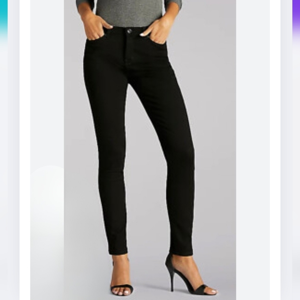 Riders By Lee 20W Black Skinny Jeans New Condition Stretch BX-3164